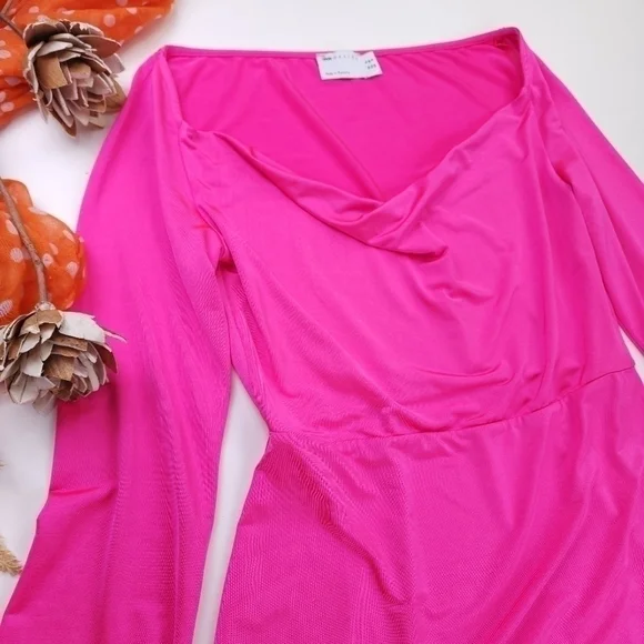 ASOS Pink Cowl Neck Slip Dress Sz 6 - Picture 3 of 11